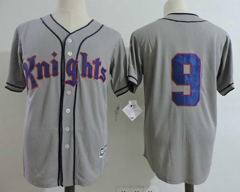 Knights #9 Gray 1839 1939 Baseball Centennial Stitched Movie Jersey Dzhi